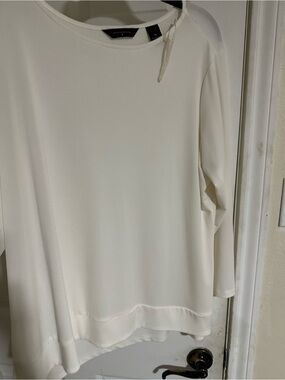 Investments Cream Boatneck Tunic Top